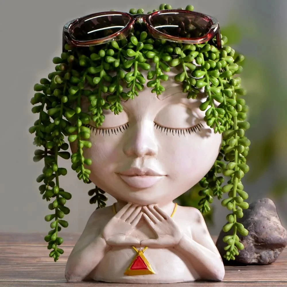 Unique Head Planters Cute Girl Flower Pot