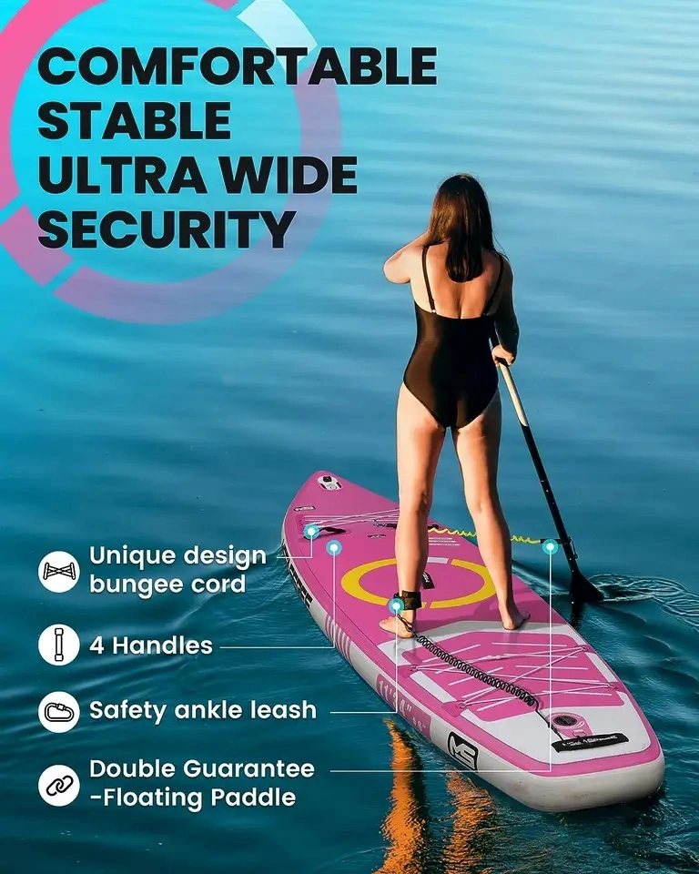 Planche de paddle gonflable personnalisée en gros OEM avec design tout-terrain de haute qualité pour la pratique du surf en paddle.