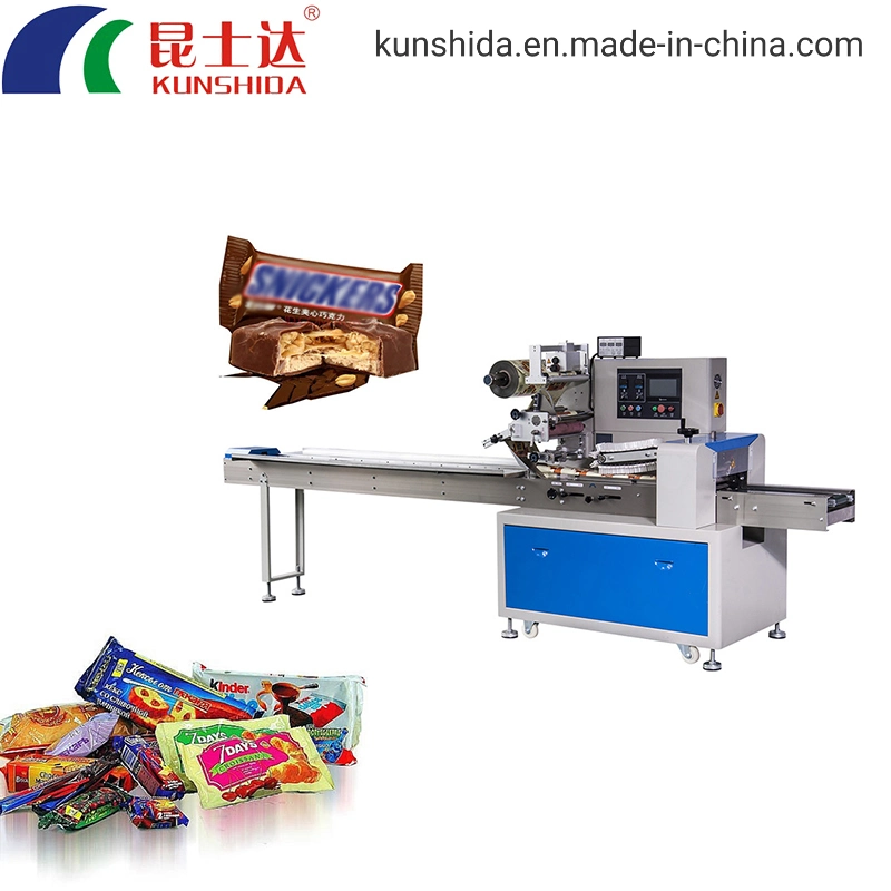Biscuit Manufacturers Automatic Flow Horizontal Wrapping Chocolate Pillow Bag Packaging Machine