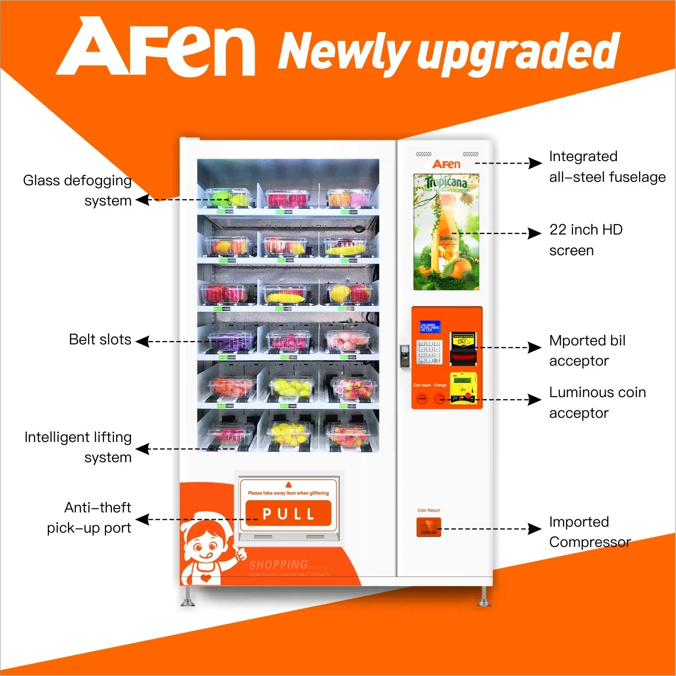 Afen Fresh Food + Healthy Food Vending Machine by Cash and Cashless Operated