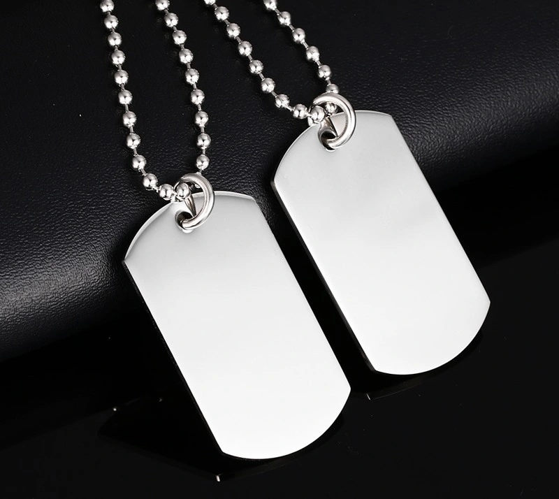 Wholesale/Supplier Fashion Jewelry Stainless Steel Engraved Double Tag Pendant Men Pendant