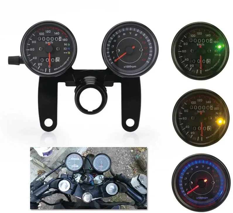 Motorcycle Odometer Speedmeter Tachometer LED Speed Meter