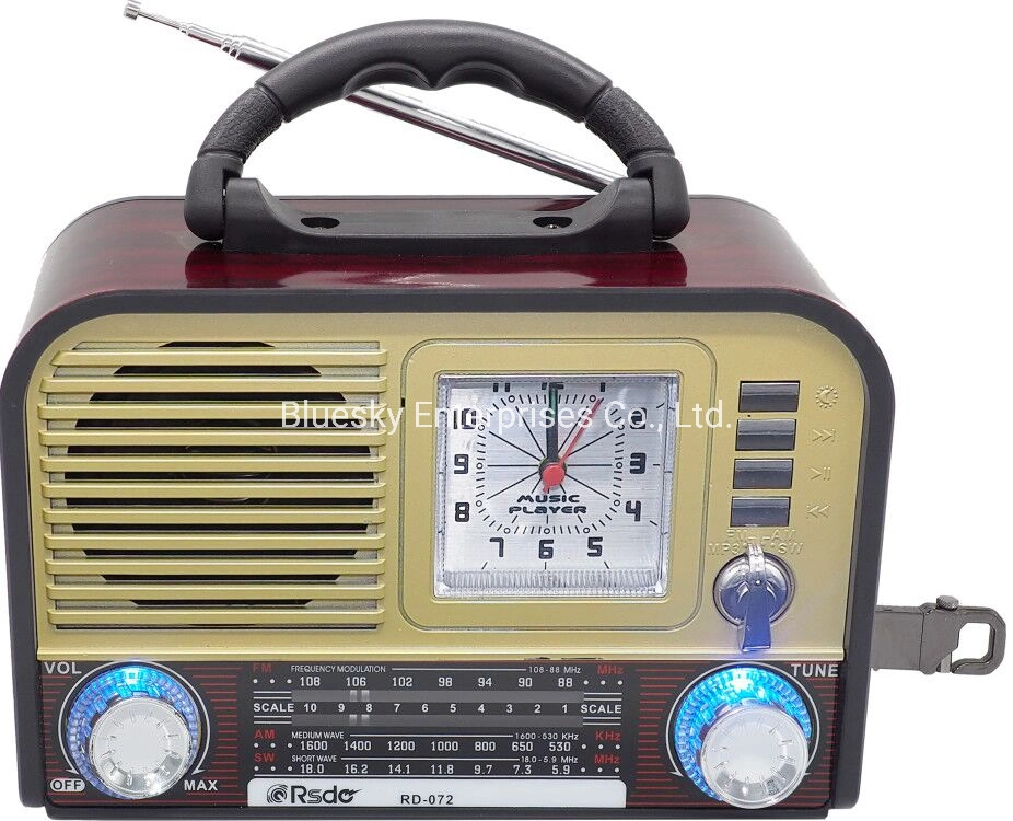 Hight Sensitive Wireless Bluetooth Sw Am FM Clock Radio with LED Torch