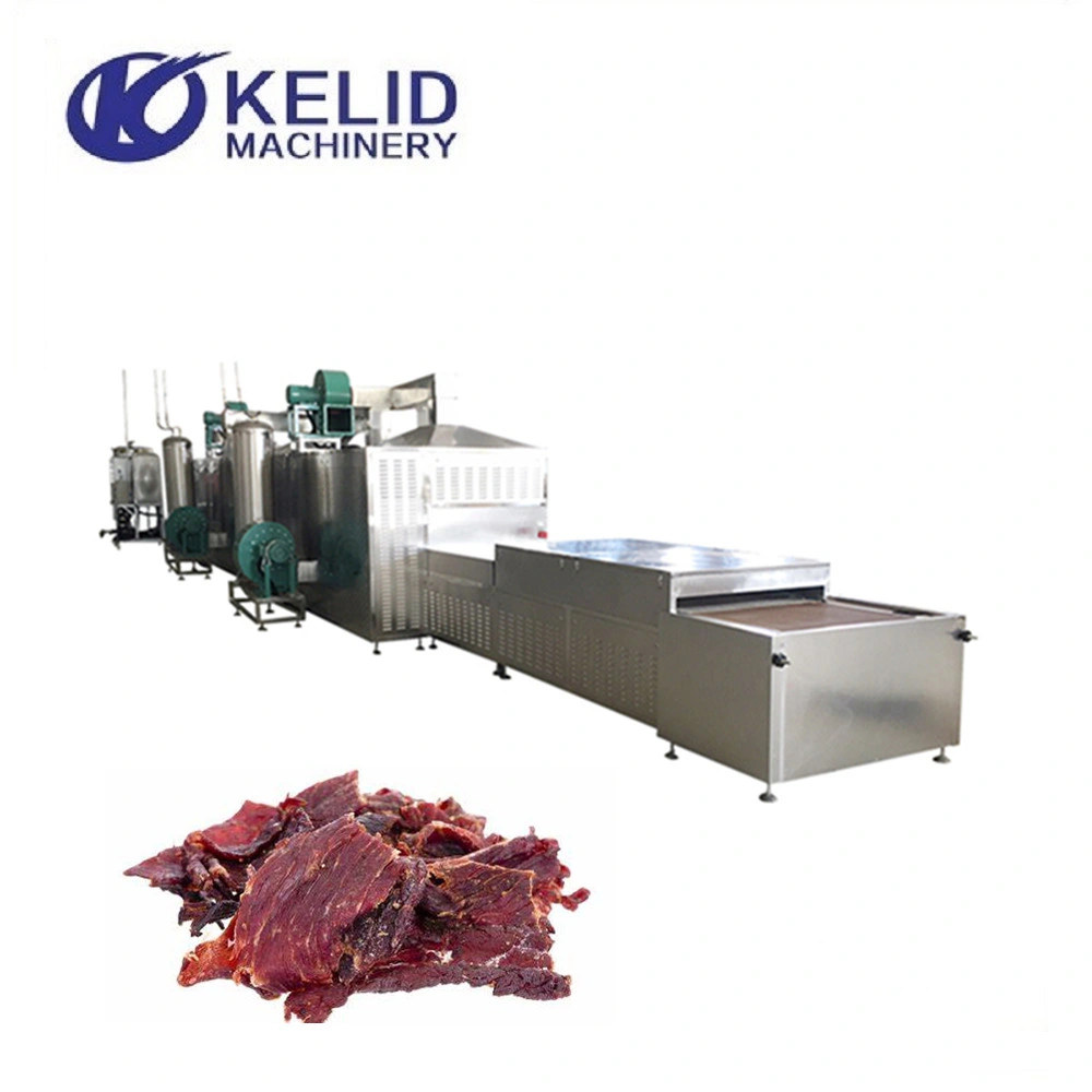 Industrial Tunnel Belt Beef Lamb Jerky Microwave Drying Sterilization Machine