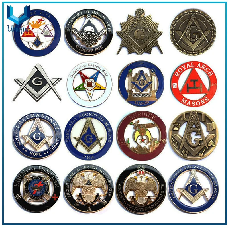 Free Sample Military Unity Police Mansonic Logo Multi Style Metal Lapel Pin, Custom Design Souvenir Metal Brooch for Gifts