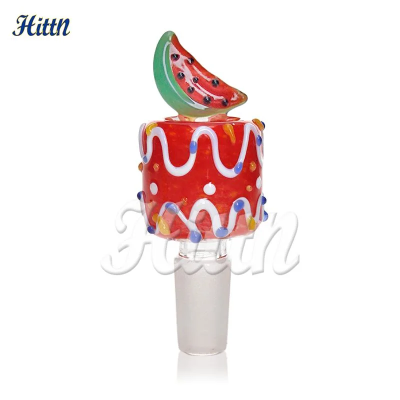 Vente en gros gâteau aux fruits coloré Hookah Herb sec 14mm Herb sec Bol en verre – porte-lames – Accessoires pour tuyaux d'eau de fumée