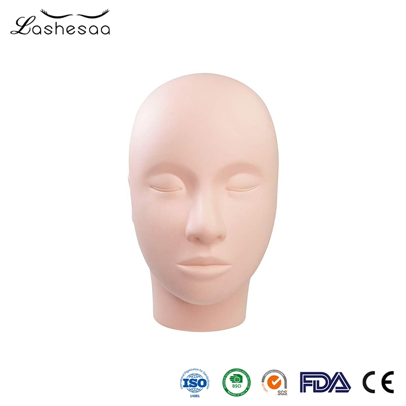 Mengfan China Eyelash Practice Head Supplier Silicone Flat Model Heads Extensions Makeup Tools Practice Lash Rubber Eyelash Extension Training Mannequin Head