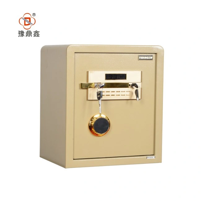 New Design Metal Hotel/Home Used Double Protection Golden Color Steel Safe