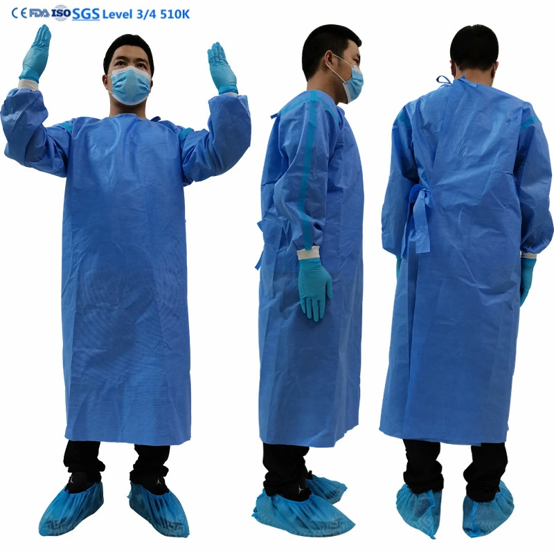 Antistatic ANSI/AAMI Level 3 2 Disposable Non Sterile Waterproof Isolation Gown Isolation PP PE/SMS/CPE Apron XXL Xxxl Size FDA, CE, SGS, ISO, Reinforced