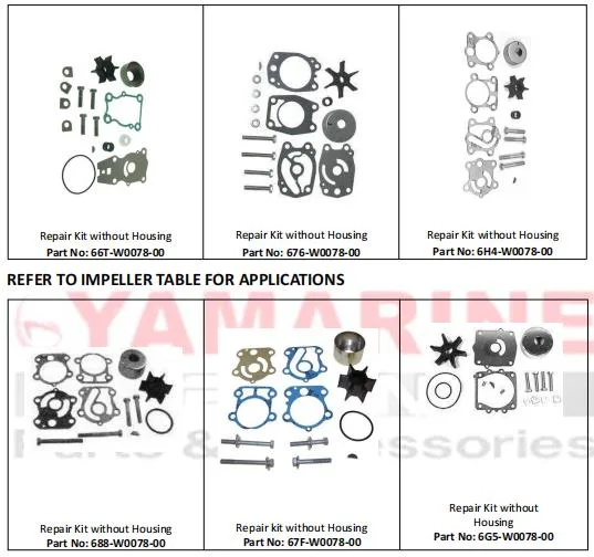 17400-94L21 Outboard Motor Part Suzuki Water Pump Impeller Repair Kits for Df25 Df30 Dt25 Dt30 4 Stroke Boat Engine