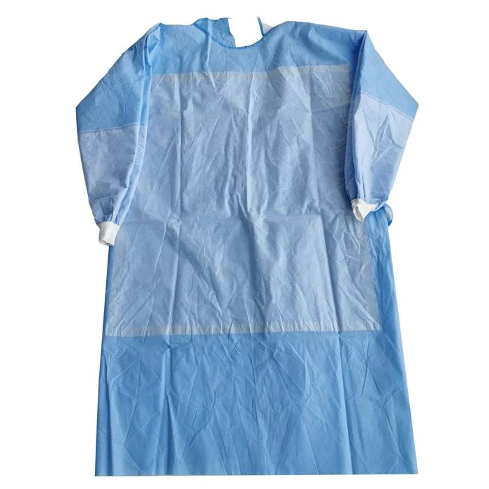 En13795 Antistatic Sterilized Reinforced Gowns Hygienic Anti Bacteria and Virus Invading Surgical Cloak Non Woven Surgical Coat Non Woven Medical Disposables