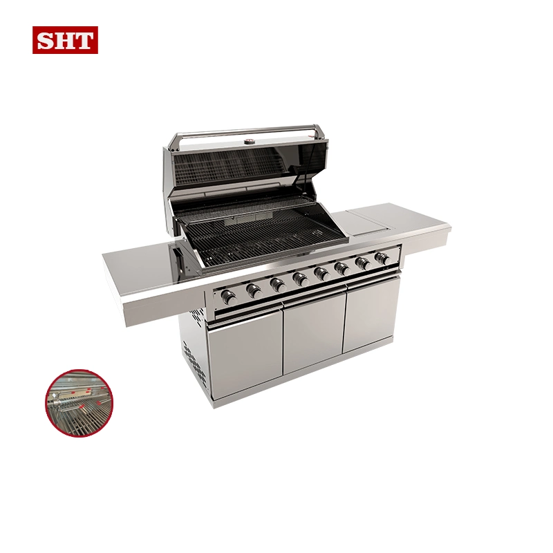 Venta caliente Morden Cocina al aire libre barbacoa a gas Grill con Bastidor