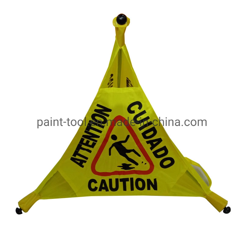 Reflective Material Danger Warming Yellow Triangle Folded Sign Safety Traffic Road