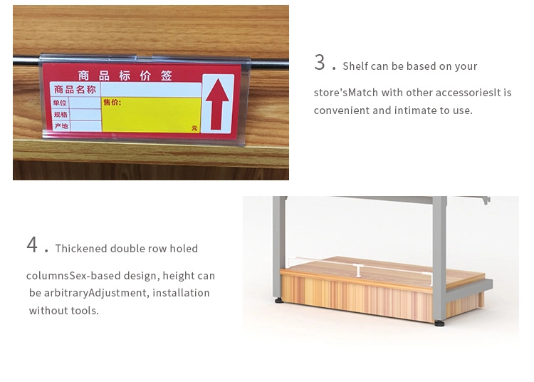 Dragonshelf Hot Sale Supermarket Shelves Steel Wood Shelves Retail Display Gondola Shelving