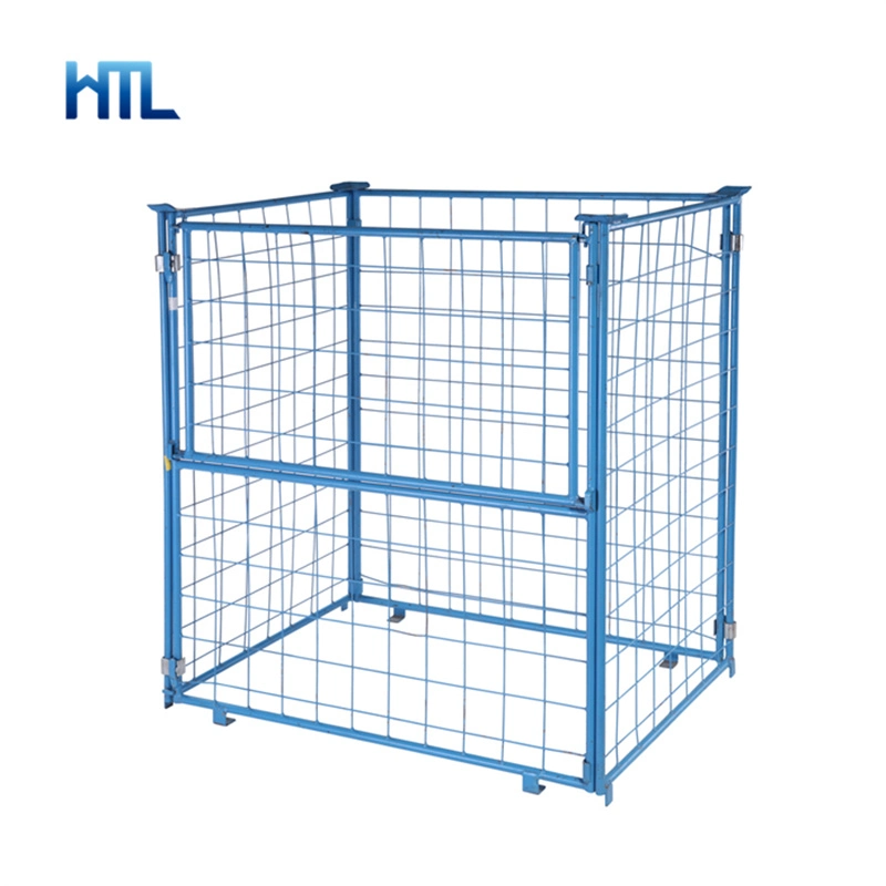 Palette de cage de boîte en treillis métallique rigide pliable de haute qualité