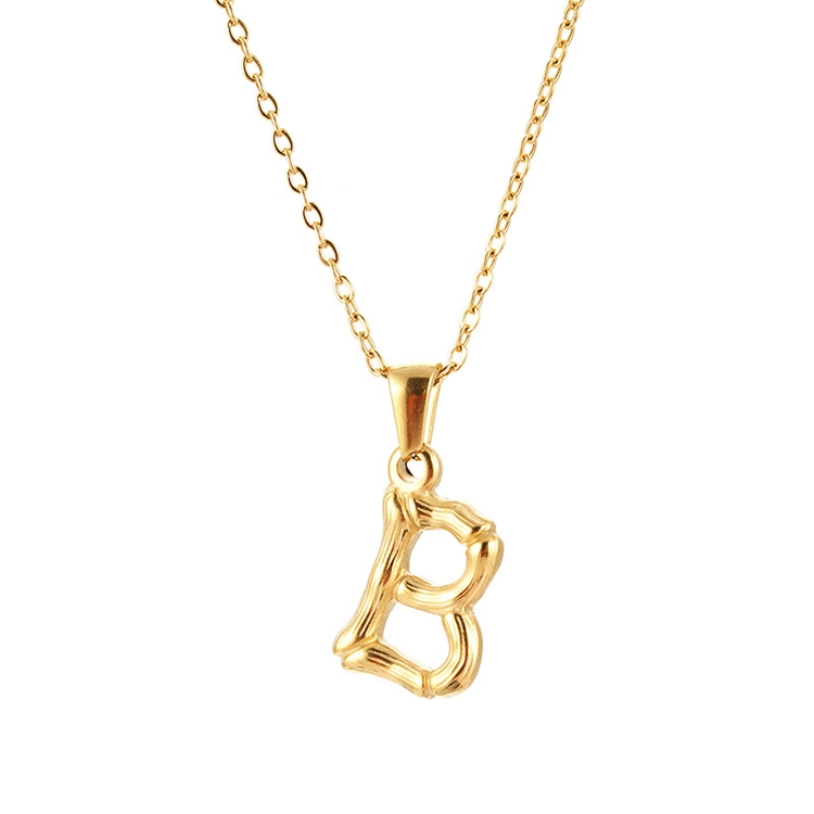 Stainless Steel Gold Initial Letter K Pendant Monogram Necklace Jewelry Women