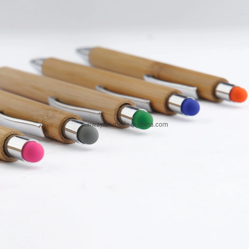 Advertising Eco-Friendly Bamboo Gift Touch Phone Stylus Ball Point Pen