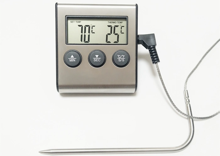 Manufacturer Direct Supply Digital BBQ Meat Kitchen Candy Thermometer with Timer