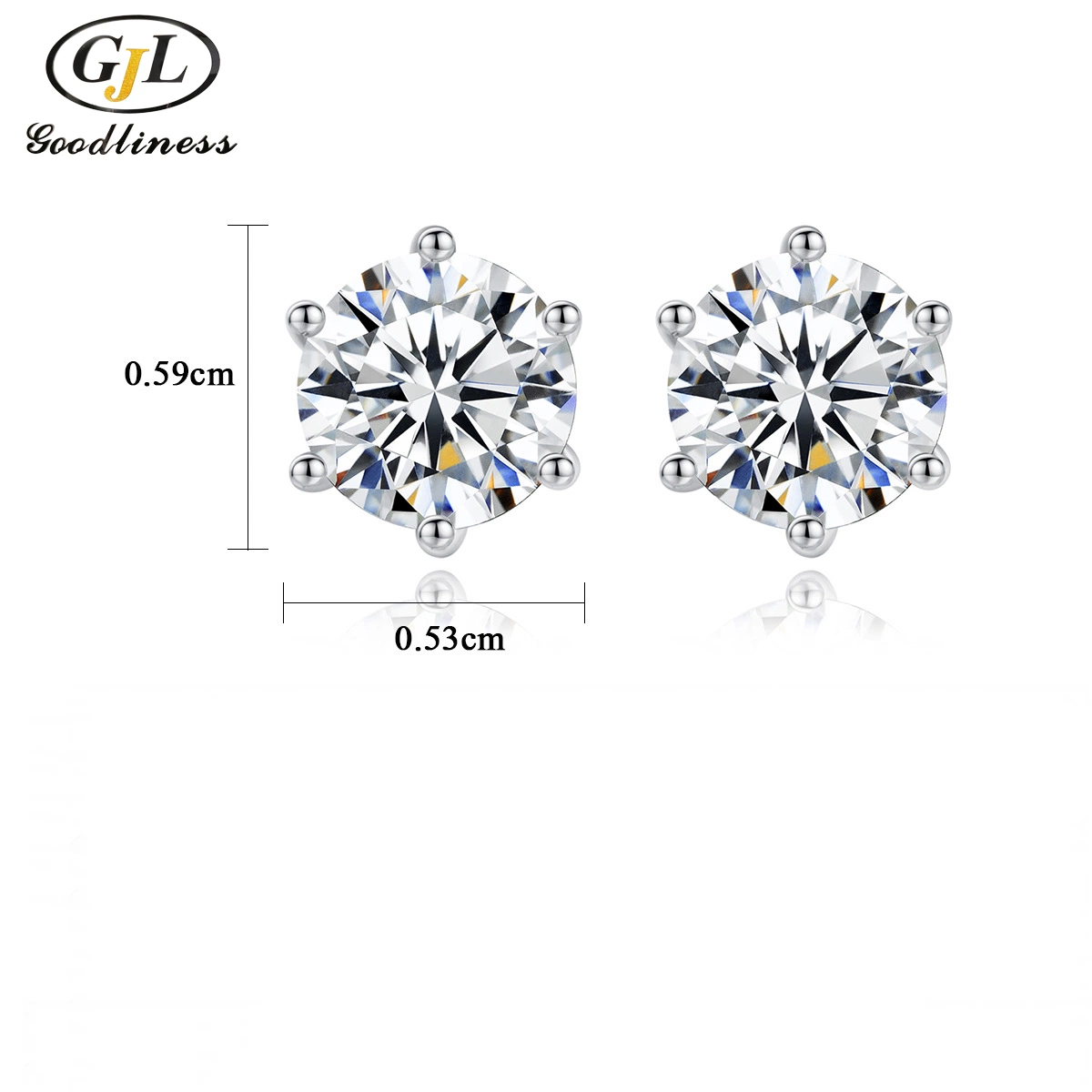 S925 Esterlina Moissanite Joyas Plata Stud Earrings