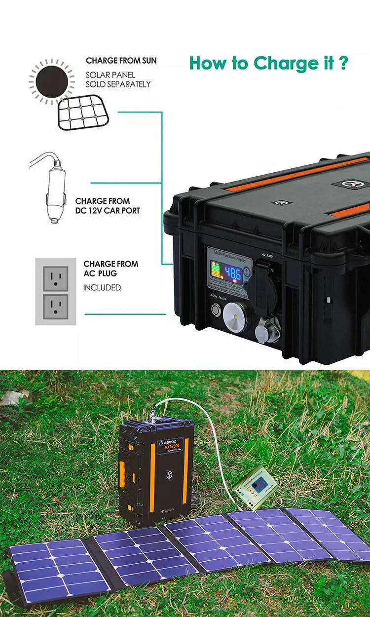 2000W Portable Generator Lithium Battery Pack Solar Generator AC 110 230V, Emergency Power Supply Backup for CPAP Outdoor Camping