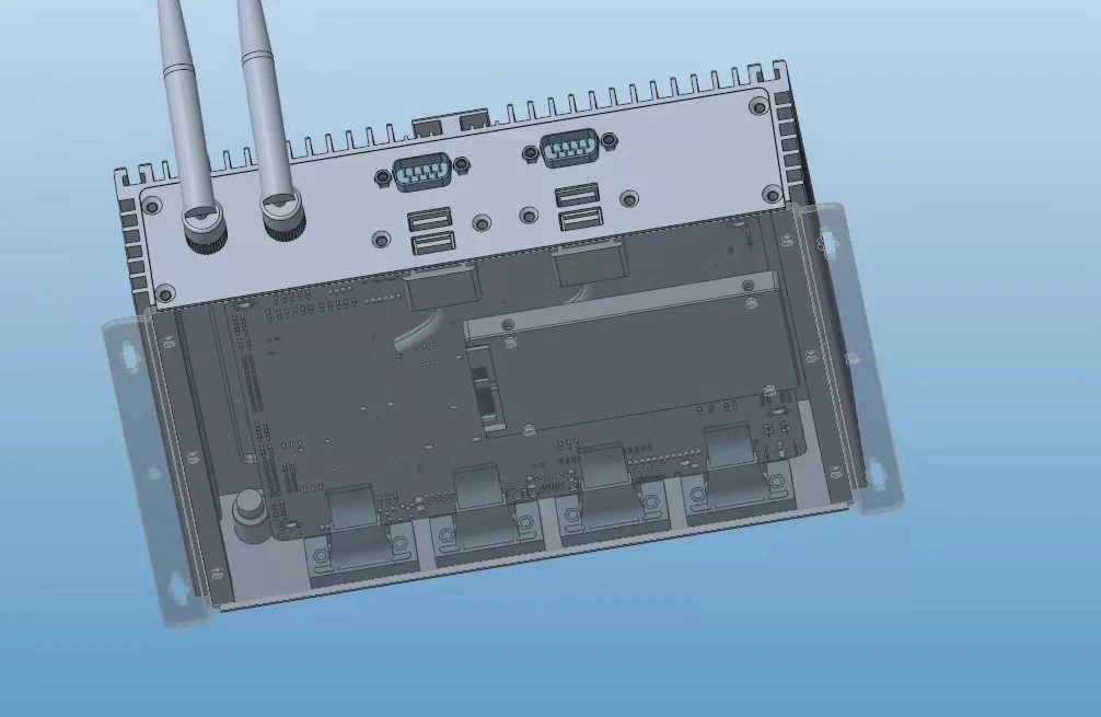 El procesador Intel Celeron J1900 J4125 2 LAN 6 Com Embedded Fanless computadora industrial compatible con Linux