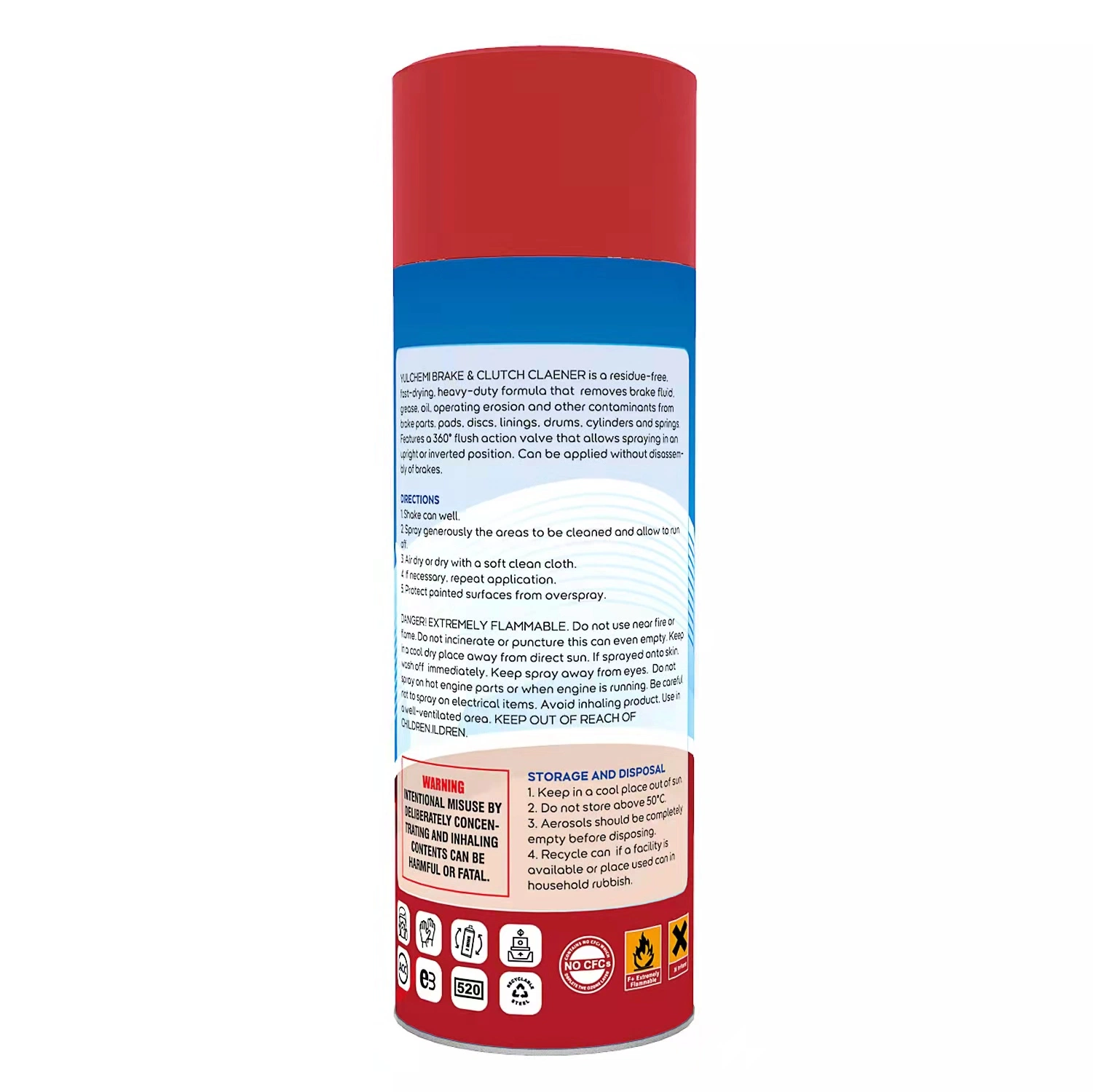 Powerful Brake Parts Cleaner Spray 500ml Brake Cleaner