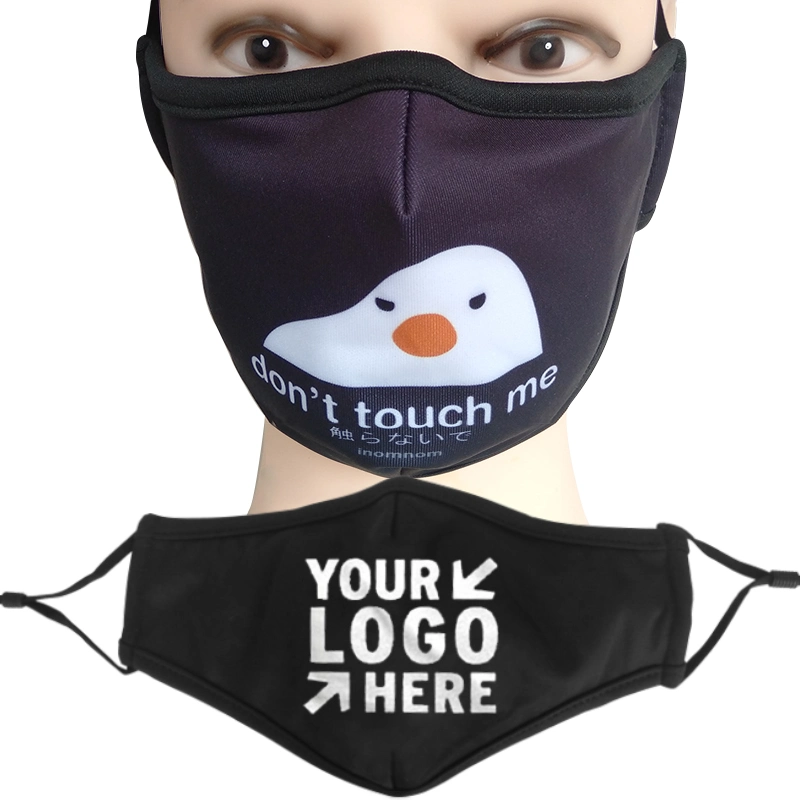 Cartoon Facemask Protection Funny Reusable Washable Logo Designer Customised Blank Polyester Anime Children Party Face Masks