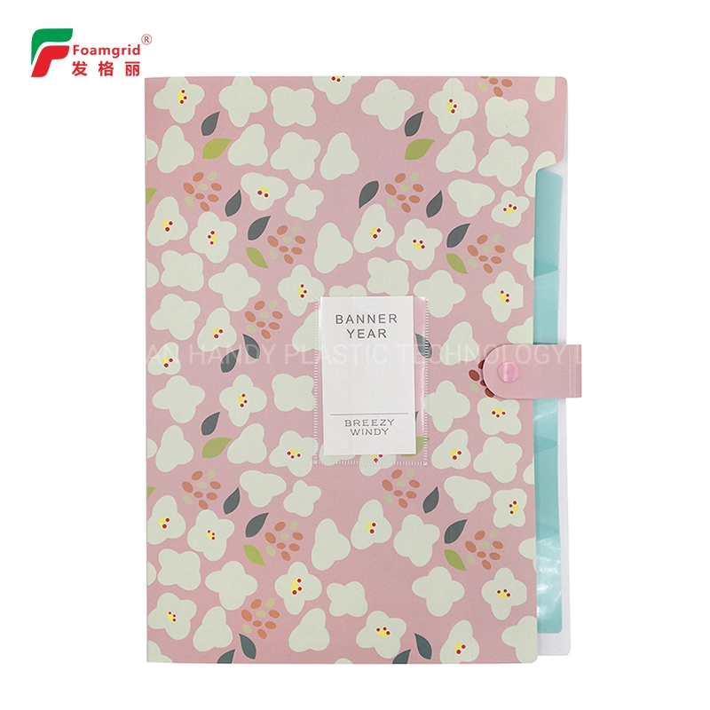 PP A4 6 Dividers Waterproof Colorful Expanding File Folder for School Office