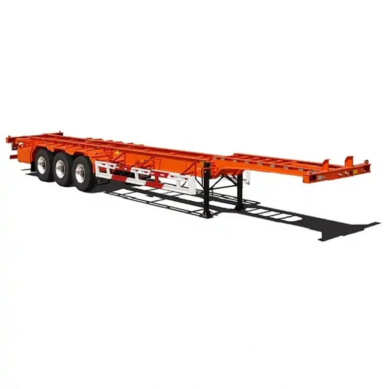 3 Achsen 40ft Skelett Semi-Trailer 20 Fuß Container Skelett Trailer Chassis Schwanenhals Low Bed Skelett Semi Trailer