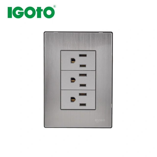 Interrupter Wall Socket USB Outlet Receptacle Stainless Steel