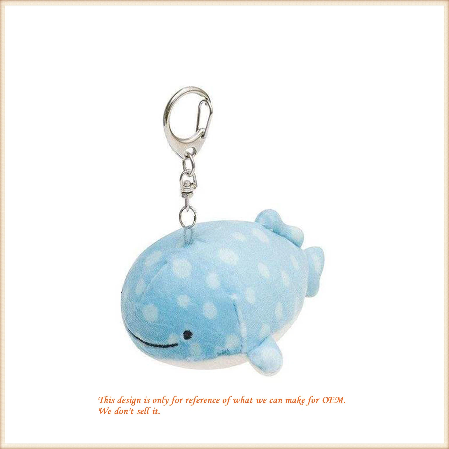 Lovely Plush Toys of Blue Dolphin with Hat Key Chain/ Customized Plush Toys/ OEM ODM Plush Toys