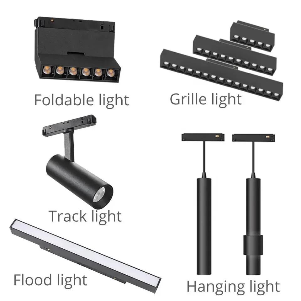 Haute qualité Aluminium Basse Tension 48V Smart Dali Rail Light Hôtel Exposition Encastré LED Système de Luminaires sur Rail Magnétique