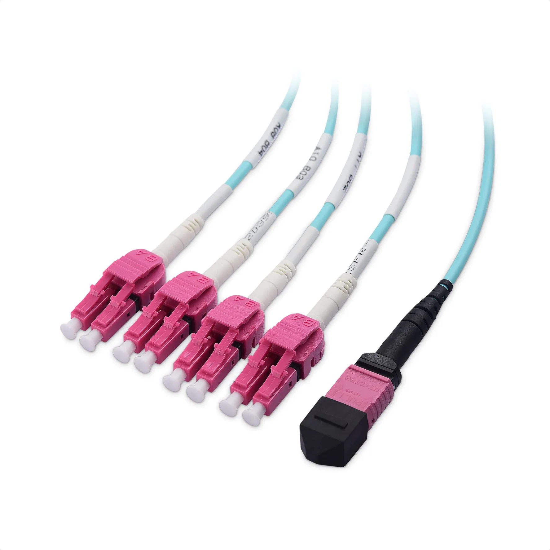 MTP to 4 X LC / 8 Fiber 10GB 40GB 50/125 Om4 Ofnp Multimode Fiber Optic Breakout Cable - Compatible with MTP/Mto Connectors