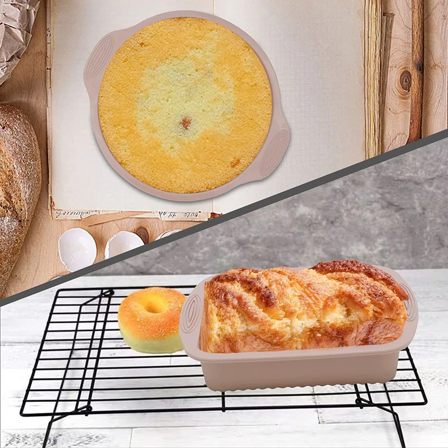 Fabrik Direkt Hochwertige Lebensmittel-Qualität Bakeware Sets Silikon-Kuchen Backformen Set zum Backen