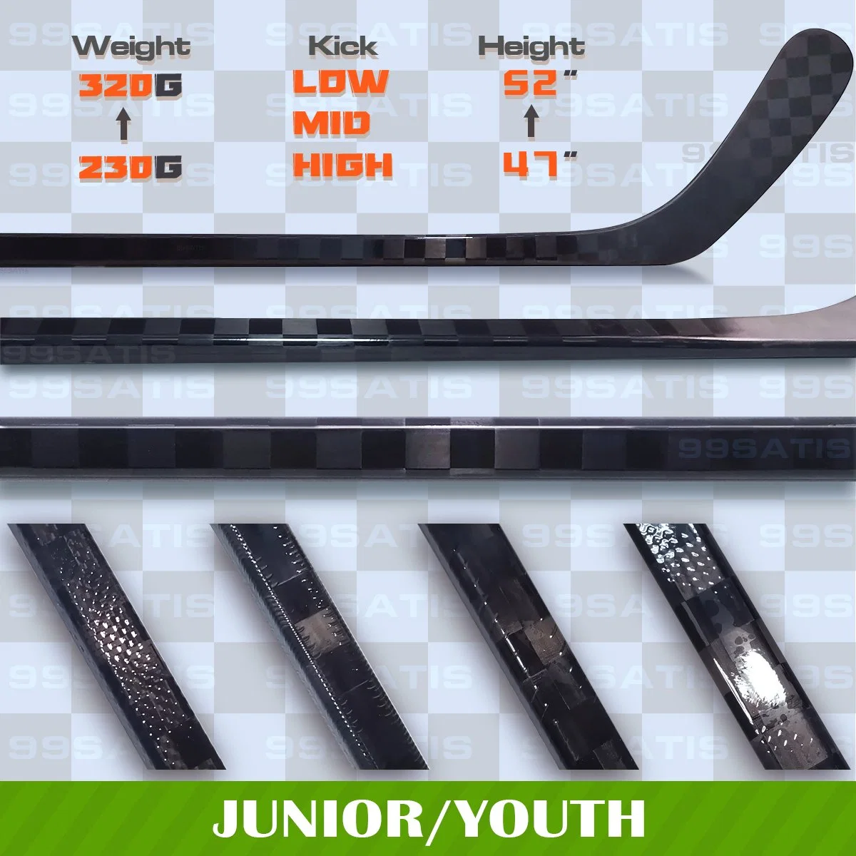 Custom High Quality Junior Sticks Hockey Gear with Factory Wholesale Pricing