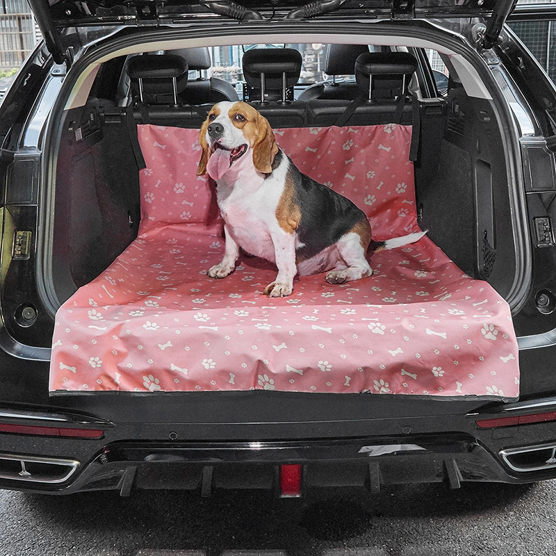 Tg-Pcu009 Waterproof Car Trunk Rear Back Seat Cover Pet Dog Seat Mat Protector Hammock Pad Liner - Pink / Claw