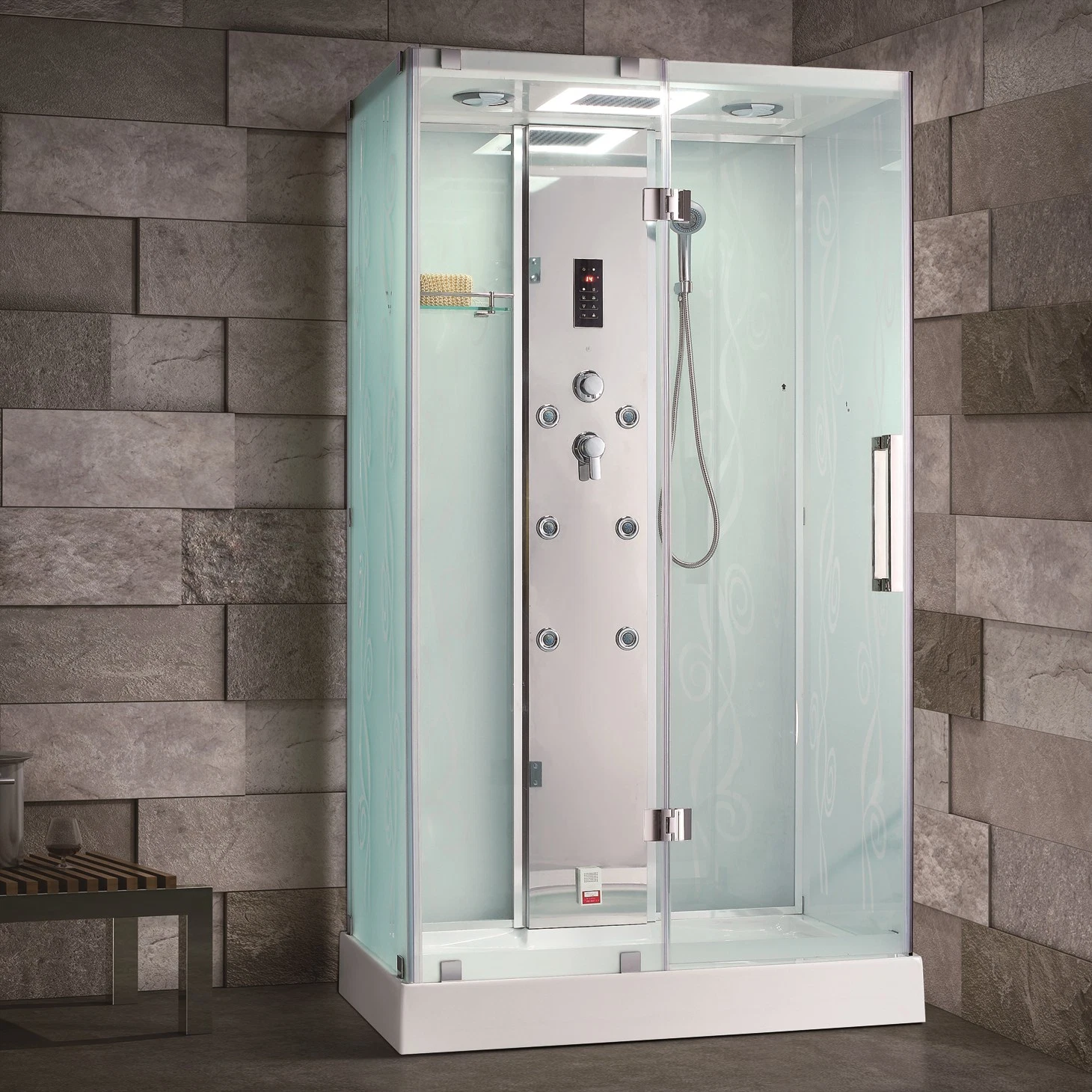 Hotaqi Modern Sauna Bath Home Rectangle Steam Shower Room