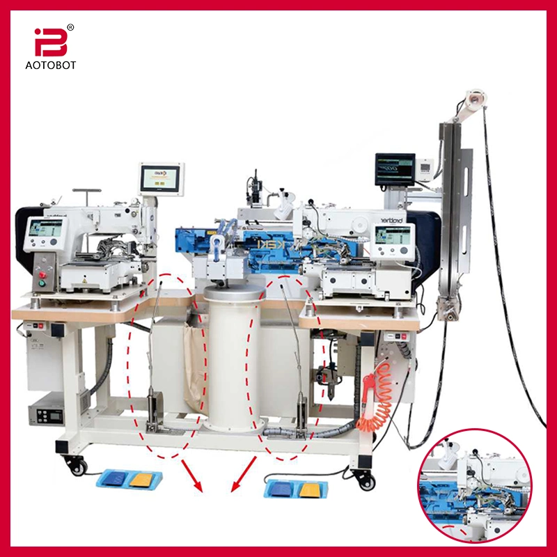 Máquina de costura de doble cabeza de robot de unión de banda elástica de alta productividad