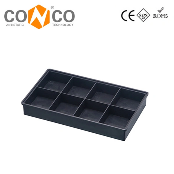 Conco PP negro antiestático 430*330*67mm Bandeja