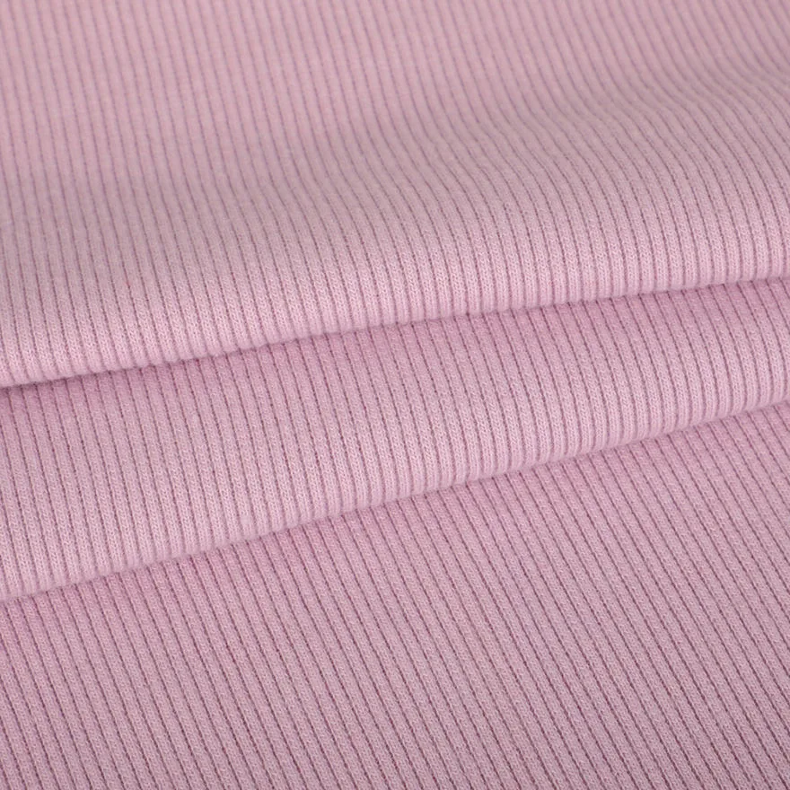 High quality/High cost performance Polyester Cotton Stretch Blend 2 X 2 Dyeing Rib Knit Fabric for Clothing