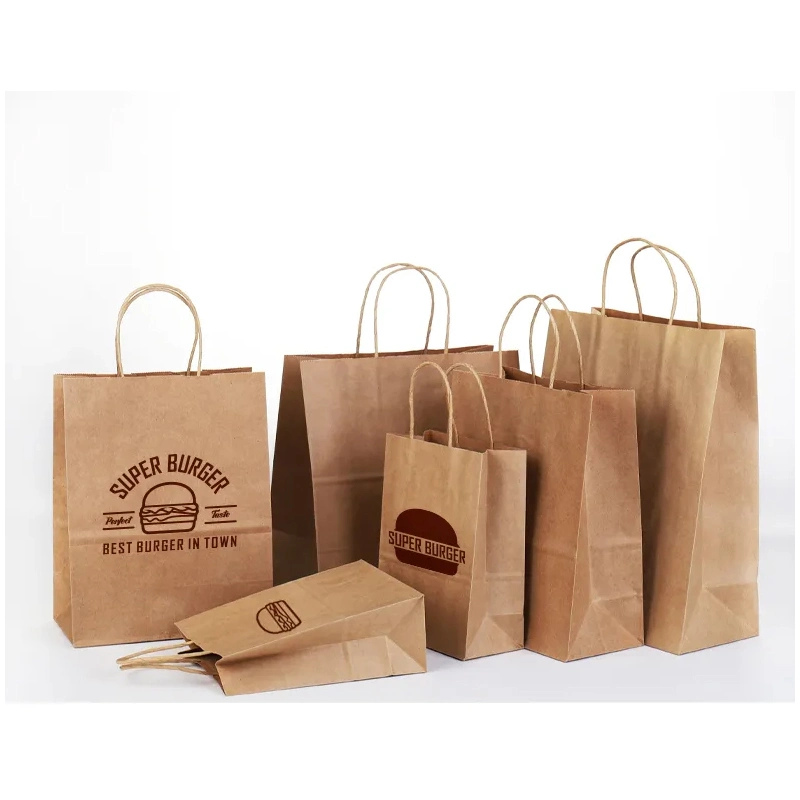 High quality/High cost performance Custom Kraft Paper Shopping Bag with Handle for Cosmetic Clothing