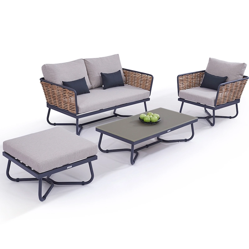 Garden Rattan Aluminum Outdoor Patio Balcony Furniture Sofa Set