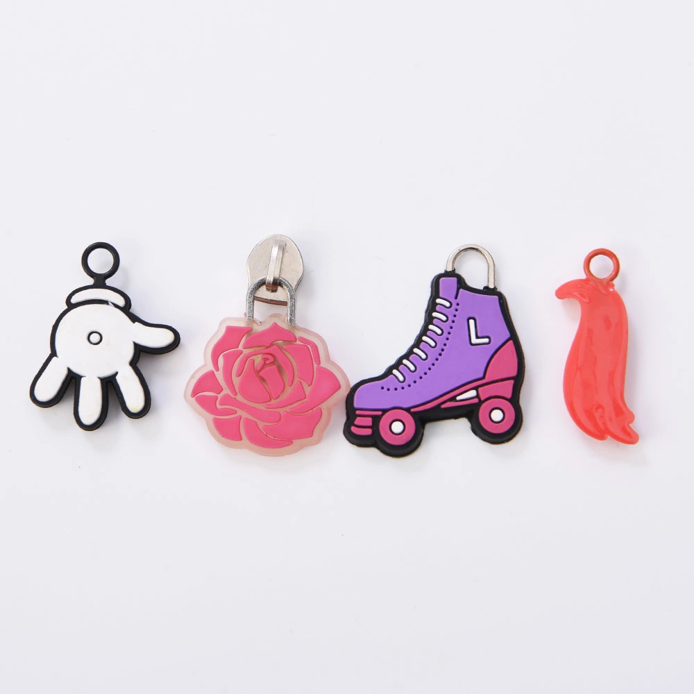 Custom Decorative Colorful Soft Zipper Pull Charms for Jacket Bag