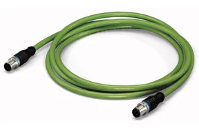 مخصص OEM &amp; ODM عبر تشكيل كابل M12 Ethernet Profinet زاوية مستقيمة وناحية اليمين مع كابل PUR، أرجواني اللون، طول 5 أمتار