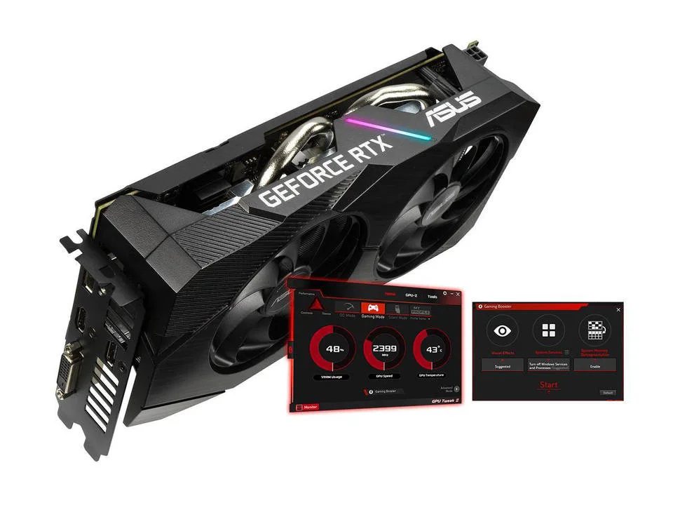 Dual RTX 2060 O6g Evo übertaktet 6g GDDR6 Dual-Fan Evo Edition VR Ready DisplayPort DVI-Grafikkarte