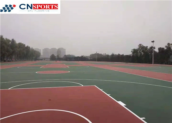 Dicke kann Silikon PU Sportplatz außerhalb Elastizität Basketball / Volleyball / Badminton / Tennis anpassen Tennisplätze Bodenbelag