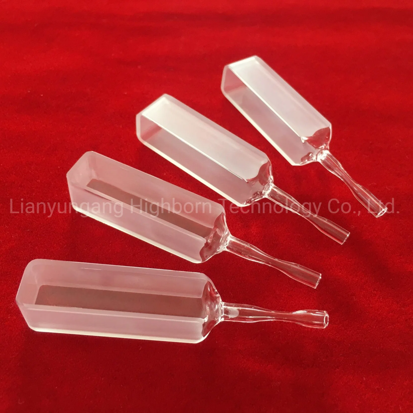 High Purity Polishing Customized High UV Transmittance Clear Standard Q704 Quartz Glass Flow Cell with Graded Seal