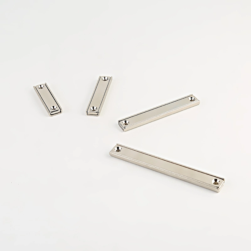 Rectangle Permanent Neodymium Pot Magnets with 2 Counter Sink Holes