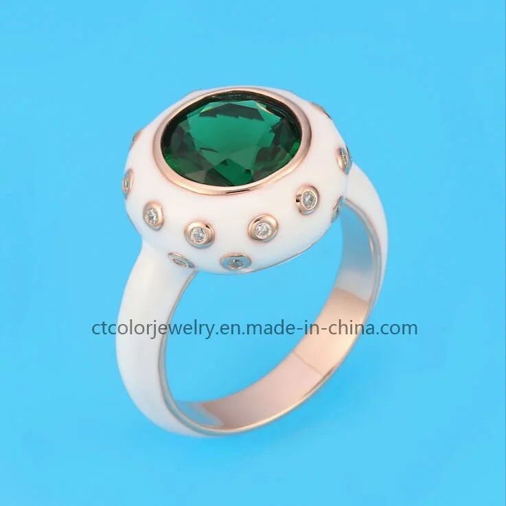 Enamel Colourful Ring Sparkling Zirconia Jewellery