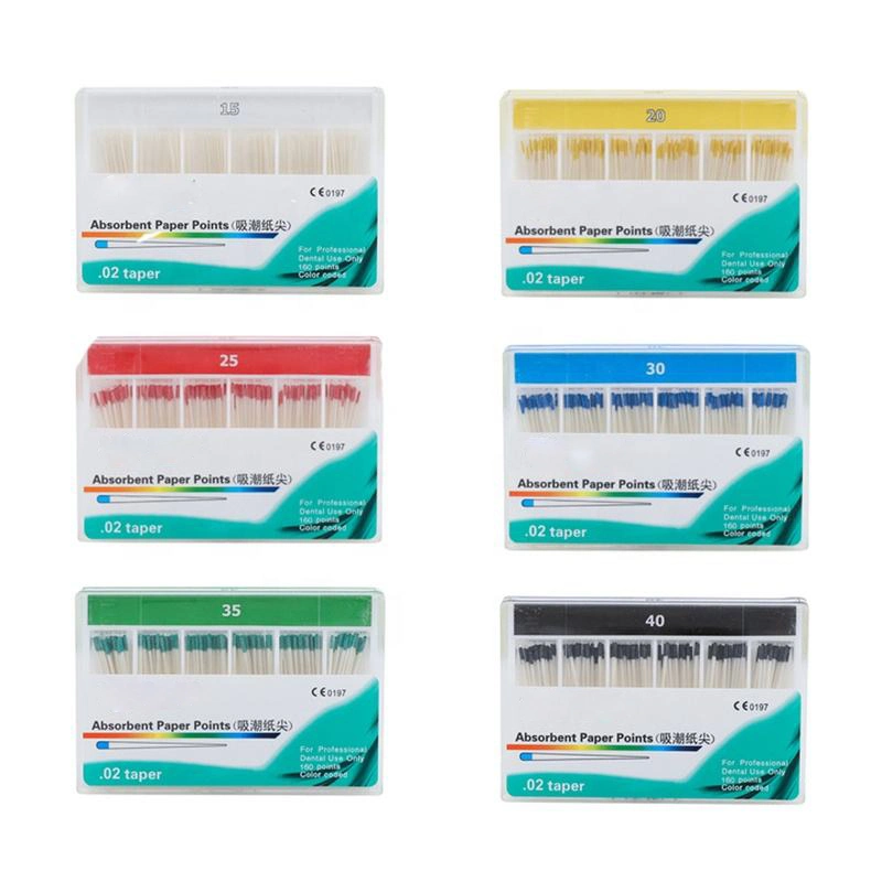 Factory Direct Supply Color Coded Gutta Percha Dental Absorber Paper Points